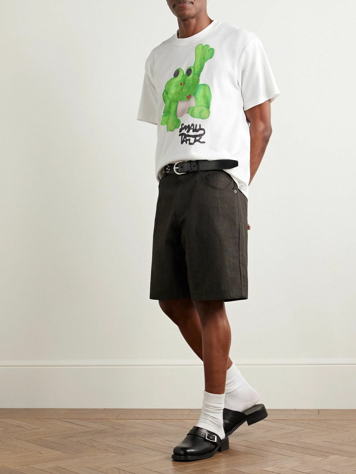 Small Talk - Logo-Print Cotton-Blend Jersey T-Shirt - White