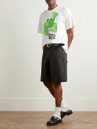 Small Talk - Logo-Print Cotton-Blend Jersey T-Shirt - White