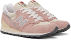 New Balance Pink & Off-White Made In USA 996 Sneakers