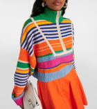 Staud Hampton cropped half-zip sweater