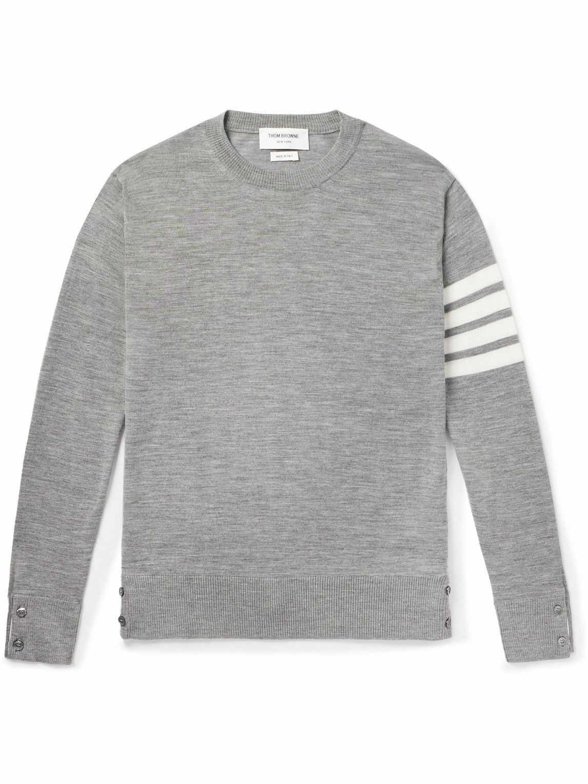 Thom Browne - Slim-Fit Striped Merino Wool Sweater - Gray Thom Browne