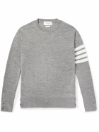 Thom Browne - Slim-Fit Striped Merino Wool Sweater - Gray