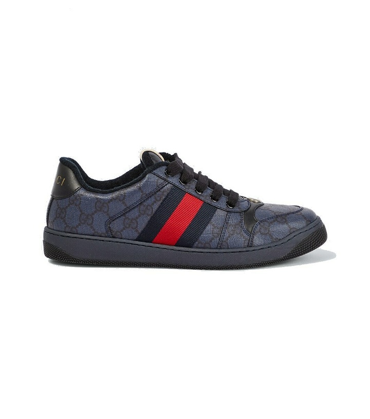Photo: Gucci Screener leather-trimmed GG sneakers
