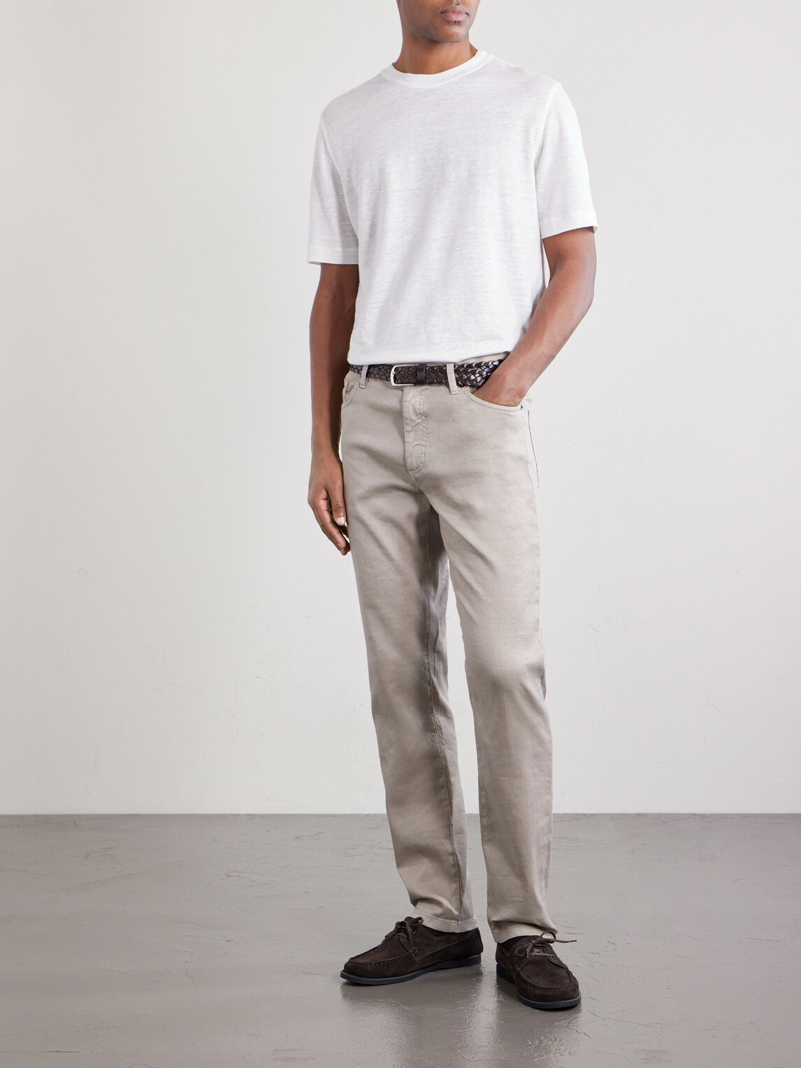 Zegna - Straight-Leg Linen and Cotton Jeans - Neutrals