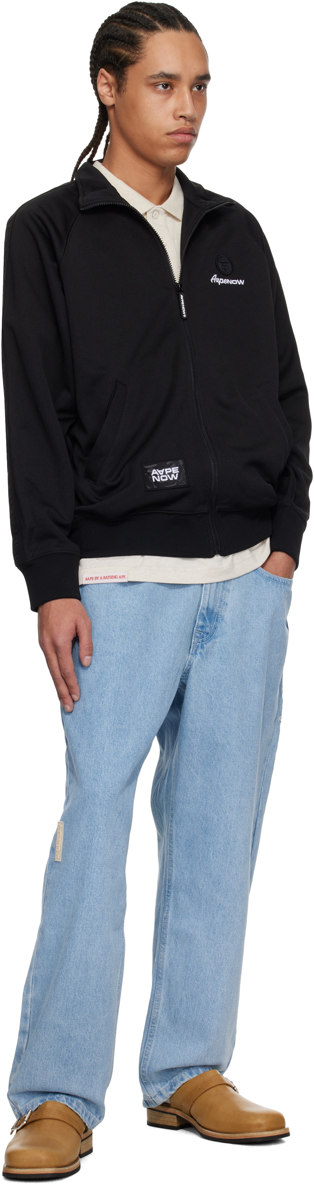 AAPE by A Bathing Ape Black 'AAPE Now' Zip Up Sweater
