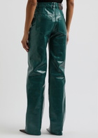 16 Arlington Vante Straight-leg Leather Trousers Teal