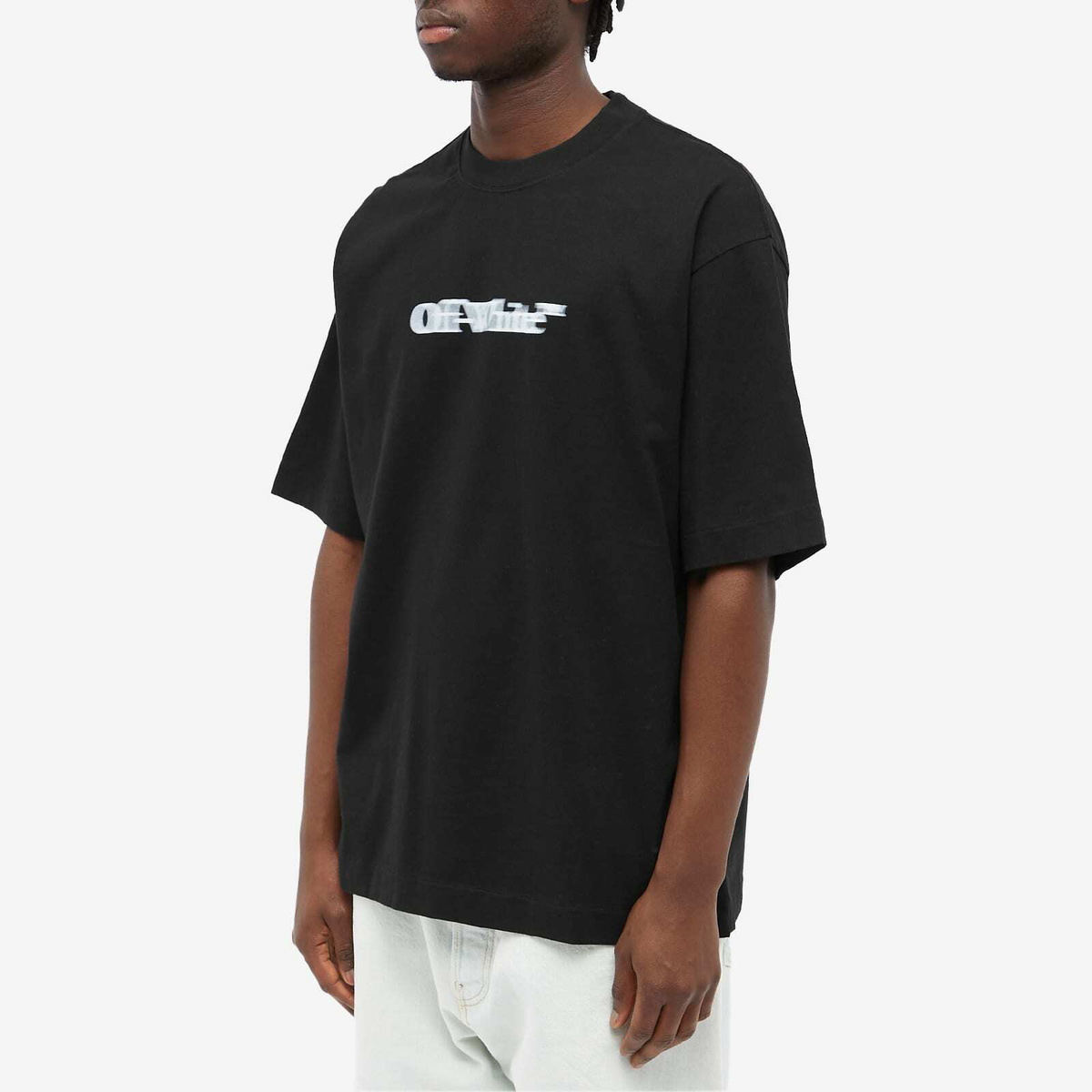 OFF-WHITE ブラック Tシャツ L Off-White logo-print Cotton T-shirt | Black | FARFETCH NO