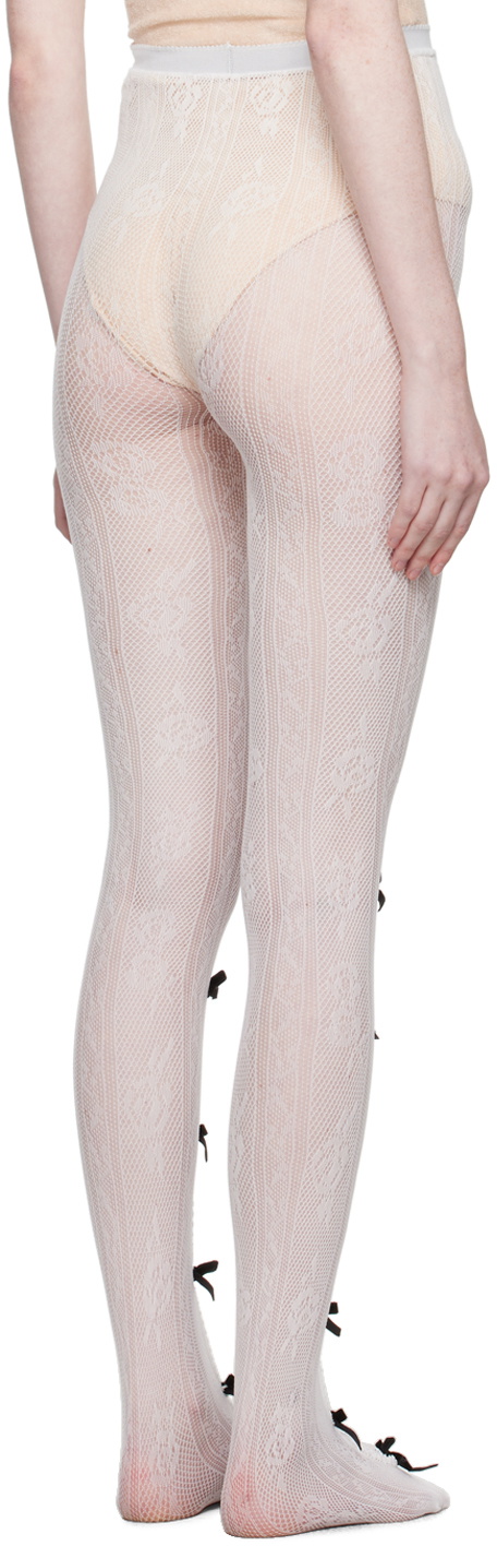 Nodress ホワイト　タイツ Nodress White Bowknot Fishnet Tights Nodress