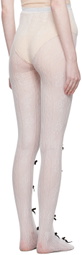 Nodress White Bowknot Fishnet Tights