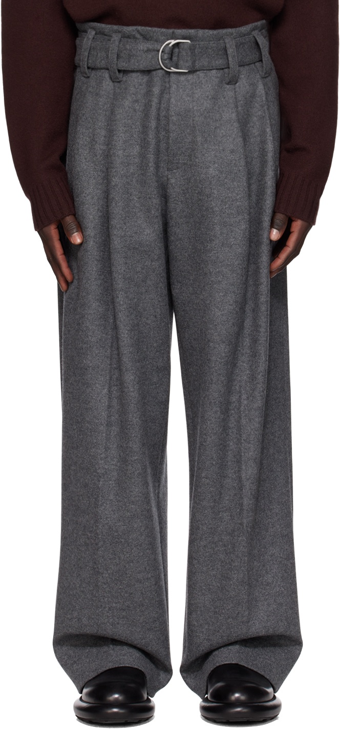 Photo: Jil Sander Gray Belted Trousers
