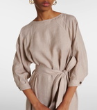 Loro Piana Belted linen midi dress