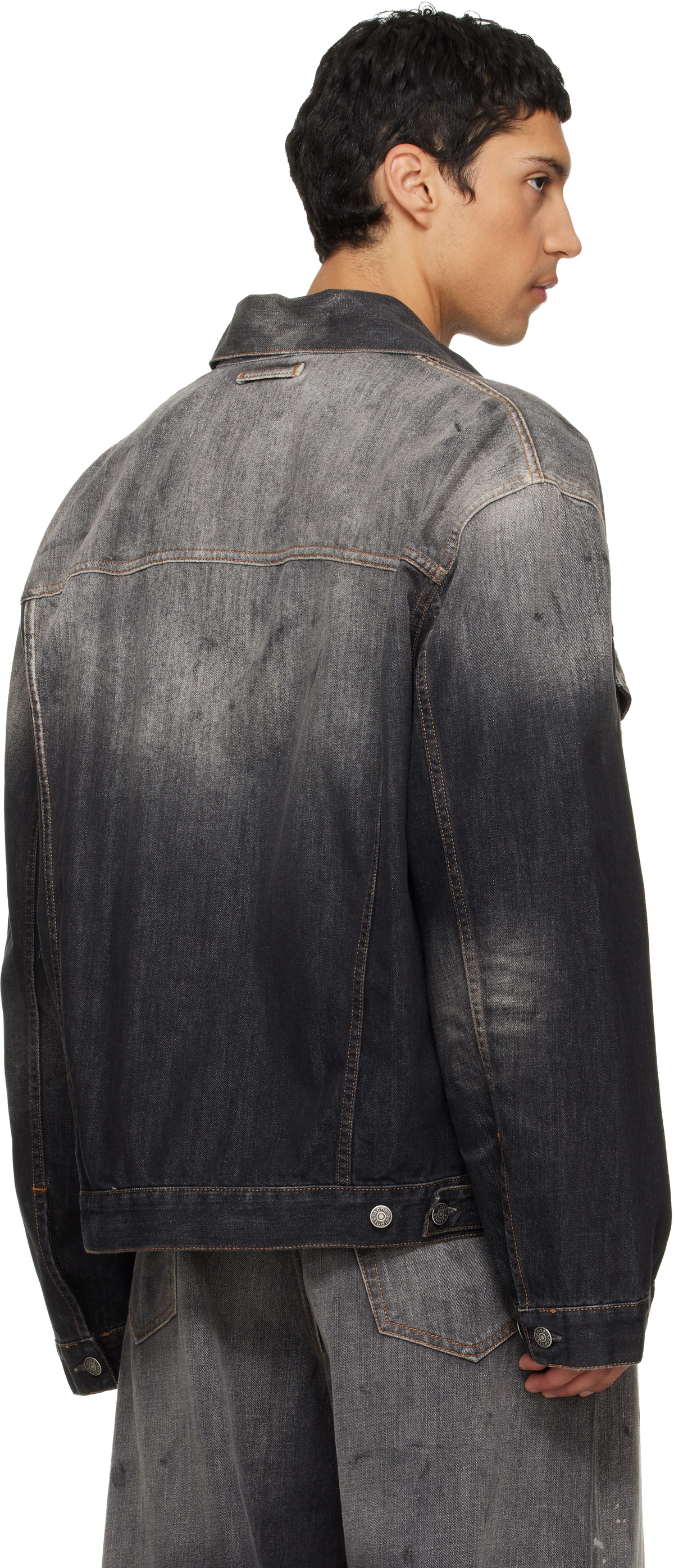 Acne Studios Black Faded Denim Jacket