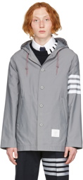 Thom Browne Grey Nylon 4-Bar Anorak Jacket