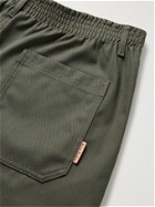 ACNE STUDIOS - Wide-Leg Cotton-Blend Twill Shorts - Green