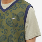 LMC Men's Rose Paisley Sweat Vest in Navy