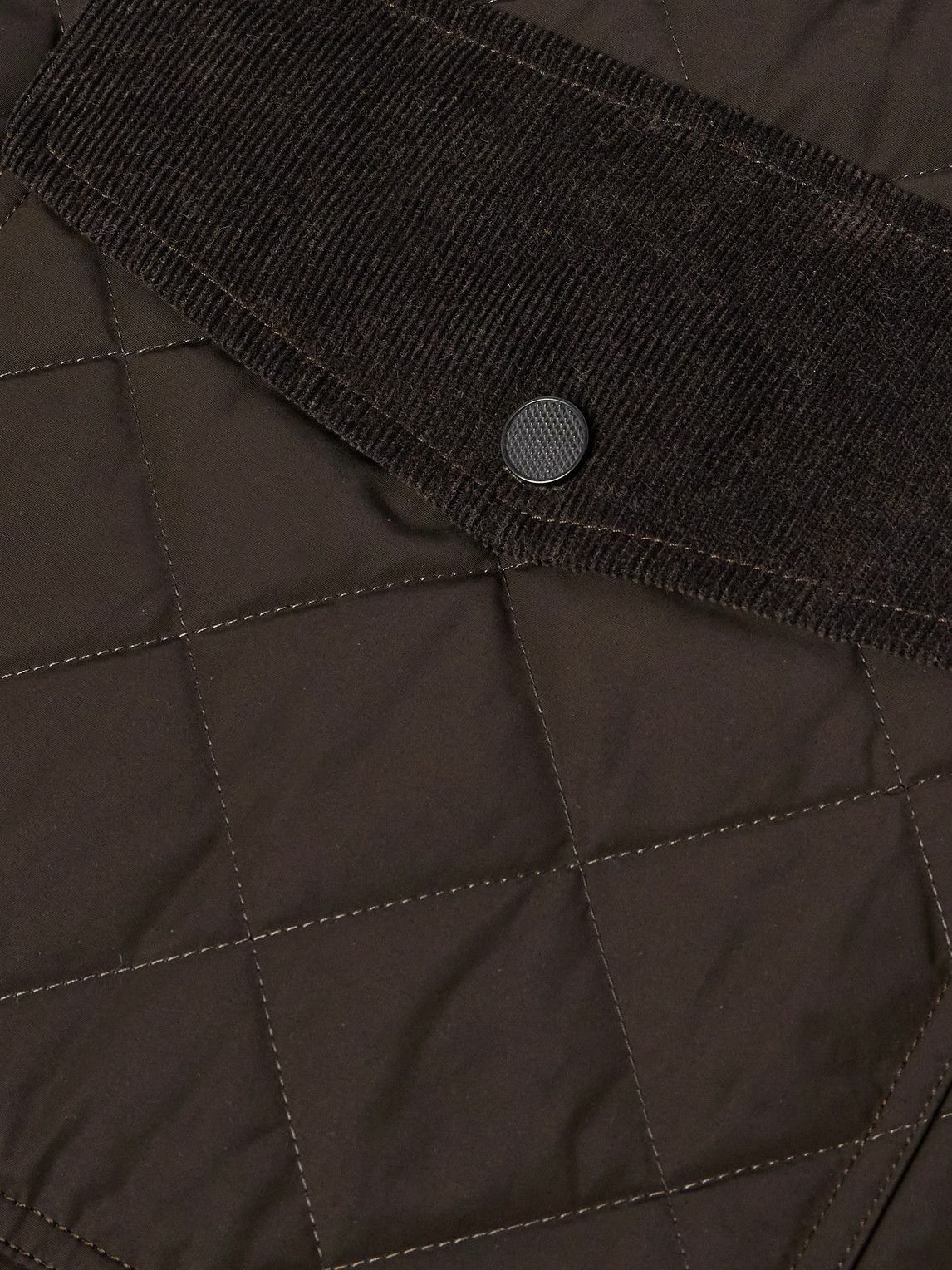 Purdey - Winchester Corduroy and Knit-Trimmed Quilted Padded Shell Jacket - Brown
