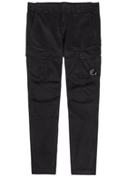 C.P. Company Lens Stretch-cotton Cargo Trousers Black