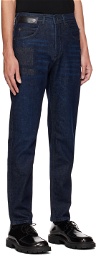 Neil Barrett Navy Badge Skinny-Fit Jeans
