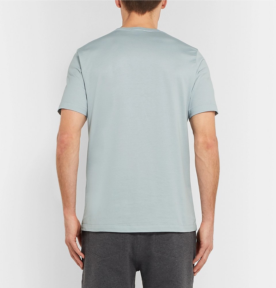 Dunhill - Logo-Embroidered Cotton-Jersey T-Shirt - Light blue Dunhill