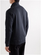 Hamilton And Hare - Cotton and Lyocell-Blend Jersey Half-Zip Sweatshirt - Blue