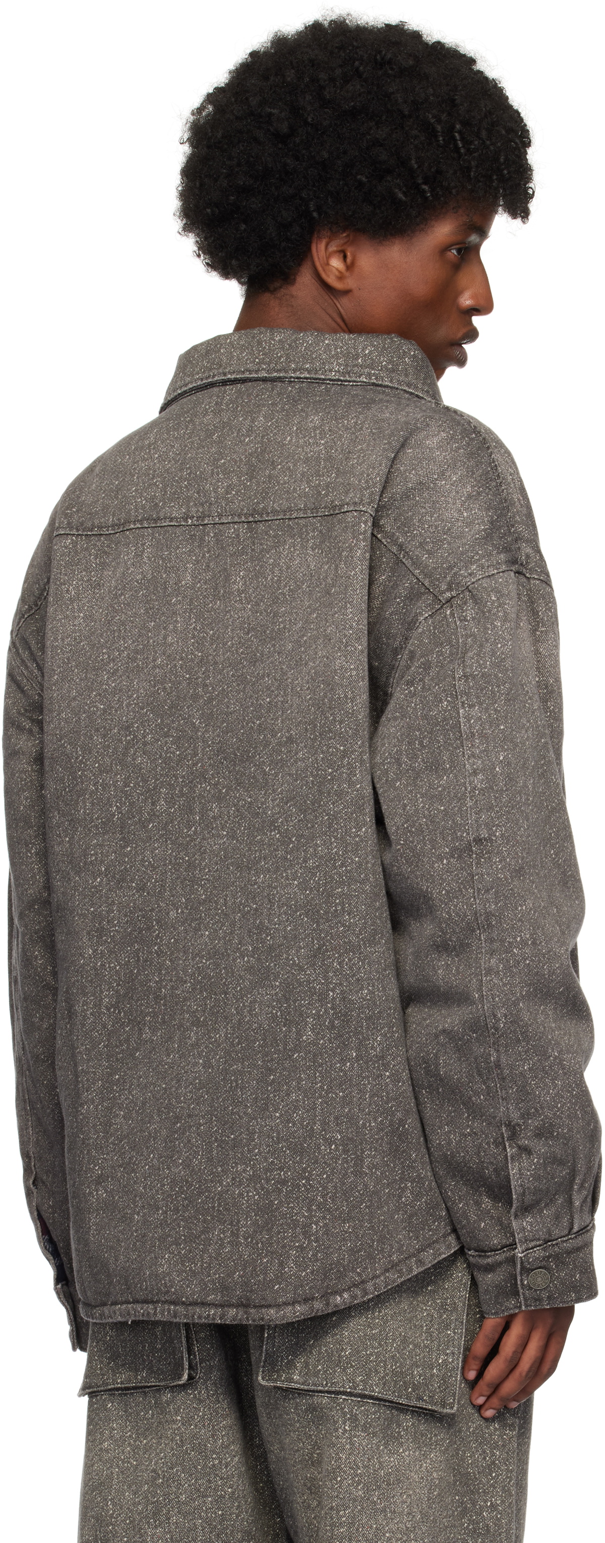 GUESS USA Gray Printed Denim Overshirt