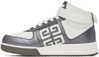 Givenchy White & Silver G4 High Top Sneakers