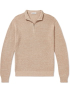 Peter Millar - Waffle-Knit Pima Cotton and Merino Wool-Blend Half-Zip Sweater - Neutrals