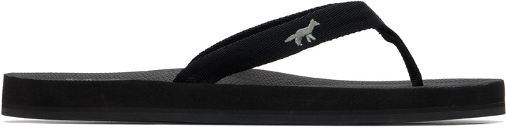 Photo: Maison Kitsuné Black Indosole Edition 'Easy Living' Flip-Flops