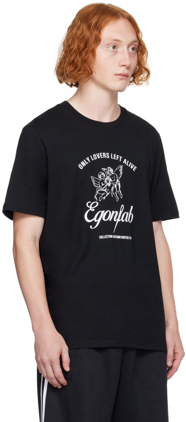 EGONlab Black Printed-Logo T-Shirt