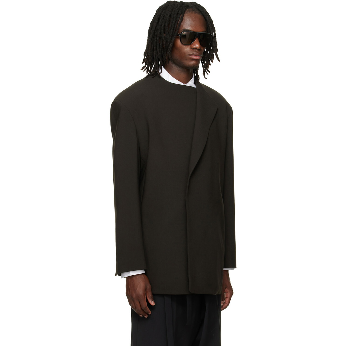 Fear of God Brown Double Weave Wool Crewneck Blazer
