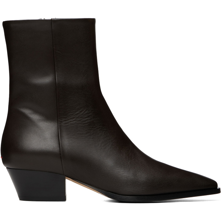 Photo: Aeyde Brown Baba Pointed Cowboy Boots