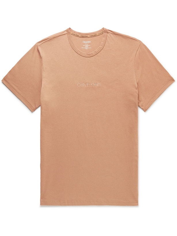 Photo: Calvin Klein Underwear - Logo-Embroidered Cotton-Blend Jersey T-Shirt - Orange