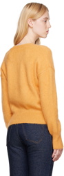 Victoria Beckham Orange Deep V-Neck Sweater