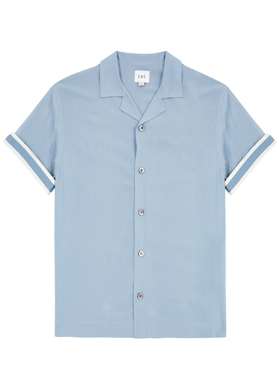 Che Valbonne Stripe-trimmed Shirt Light Blue