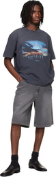 Solid Homme Gray Dropped Shoulder T-shirt