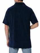 MC2 Saint Barth Man Ribbed Blue Terry Polo Shirt Jeremy
