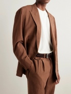 Anderson's - 3.5cm Woven Leather Belt - Brown