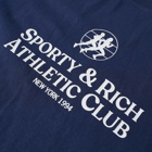 Sporty & Rich S&R Athletic Club T-Shirt in Navy/White