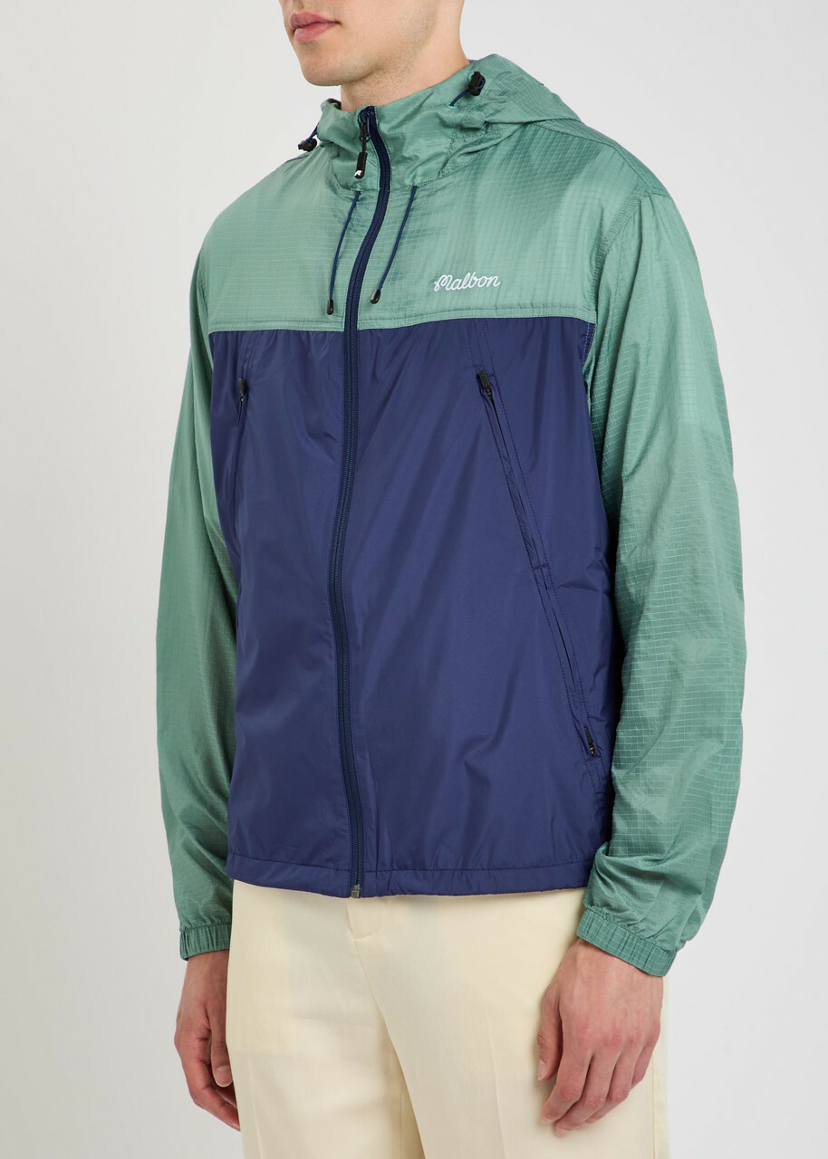 Malbon Caribe Logo Hooded Shell Jacket Green