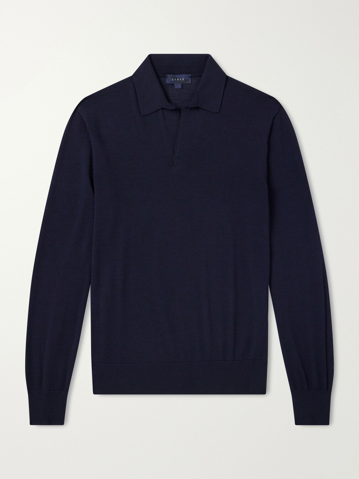 SEASE - Lasca Virgin-Wool Polo Shirt - Blue