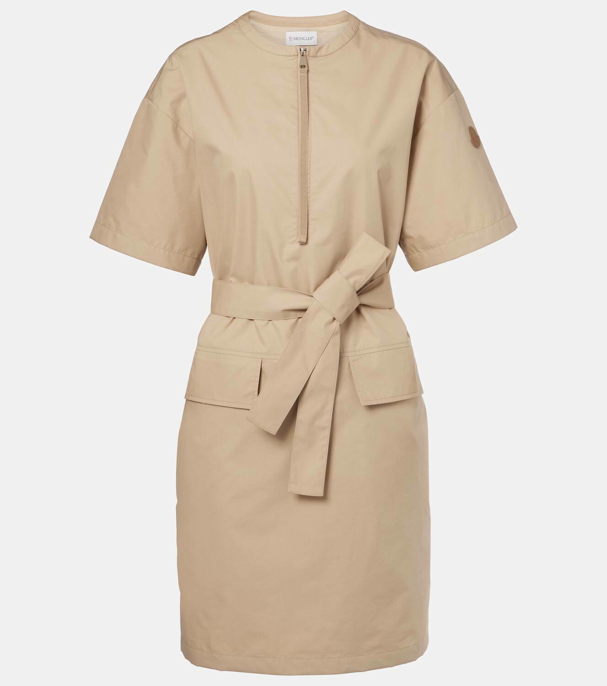 Moncler Belted cotton-blend minidress
