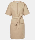 Moncler Belted cotton-blend minidress