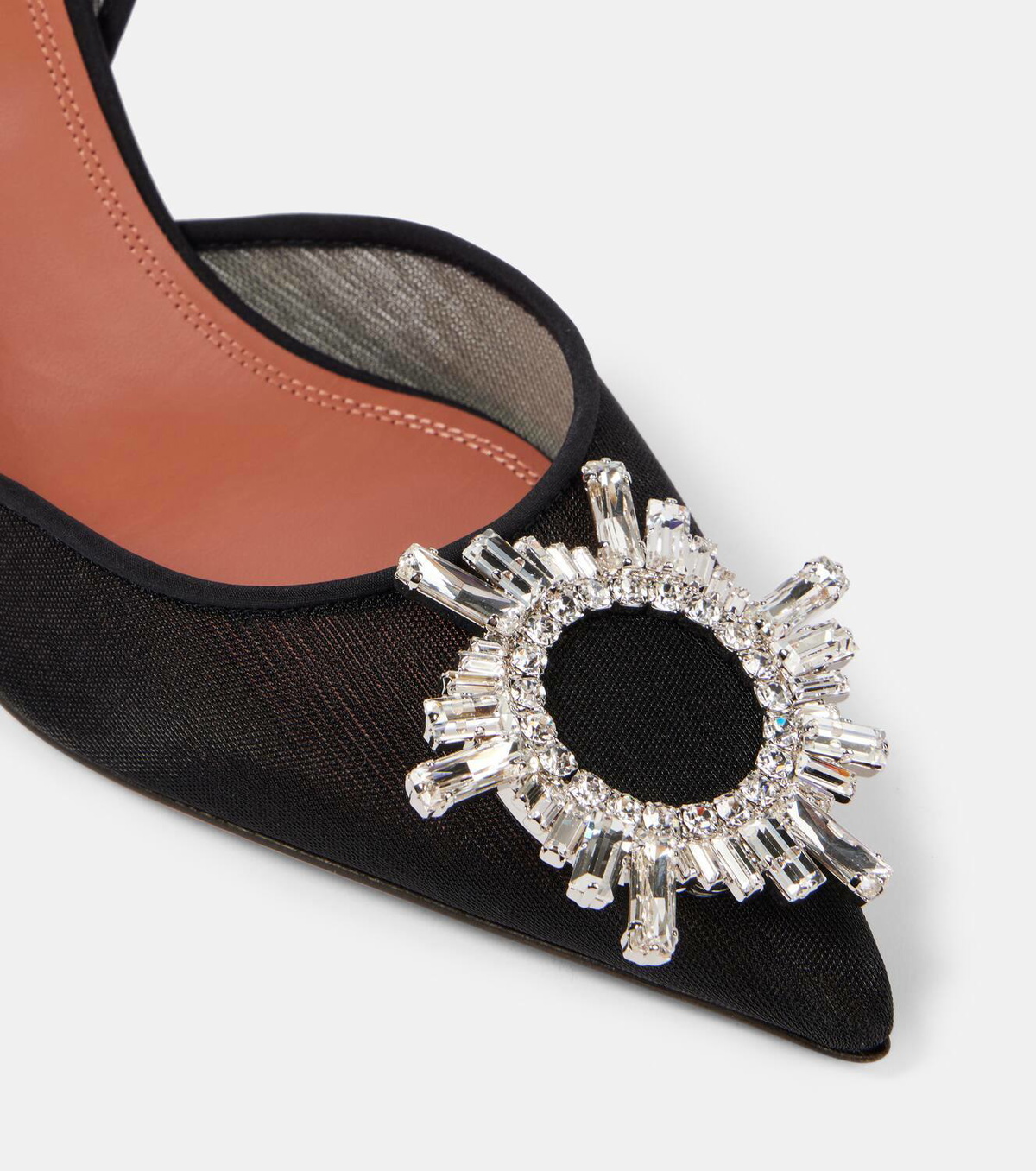 Amina Muaddi Begum 70 mesh slingback pumps