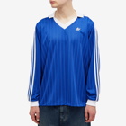 Adidas Men's Pique Long Sleeve T-Shirt in Semi Lucid Blue
