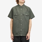 Taion Men's Military Short Sleeve Shirt in Olive