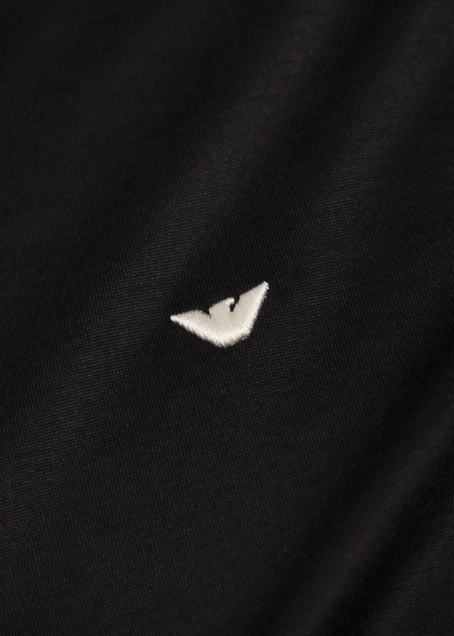 Emporio Armani Logo-embroidered Jersey T-shirt Black