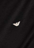 Emporio Armani Logo-embroidered Jersey T-shirt Black