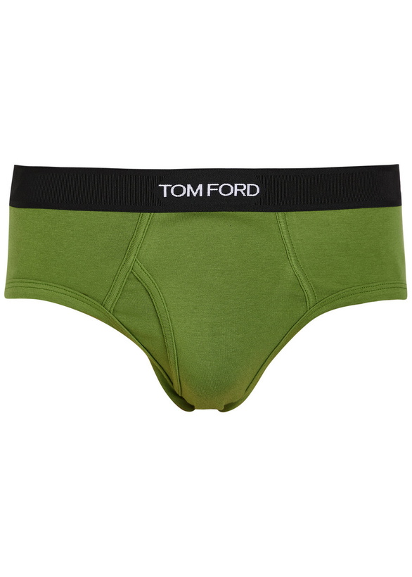 Photo: Tom Ford Stretch-cotton Briefs Green