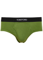 Tom Ford Stretch-cotton Briefs Green