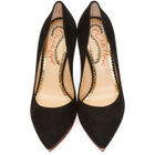 Charlotte Olympia Black Suede Debbie Heels